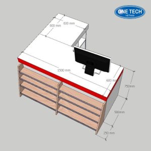 Bàn thu ngân gỗ mặt đá 02